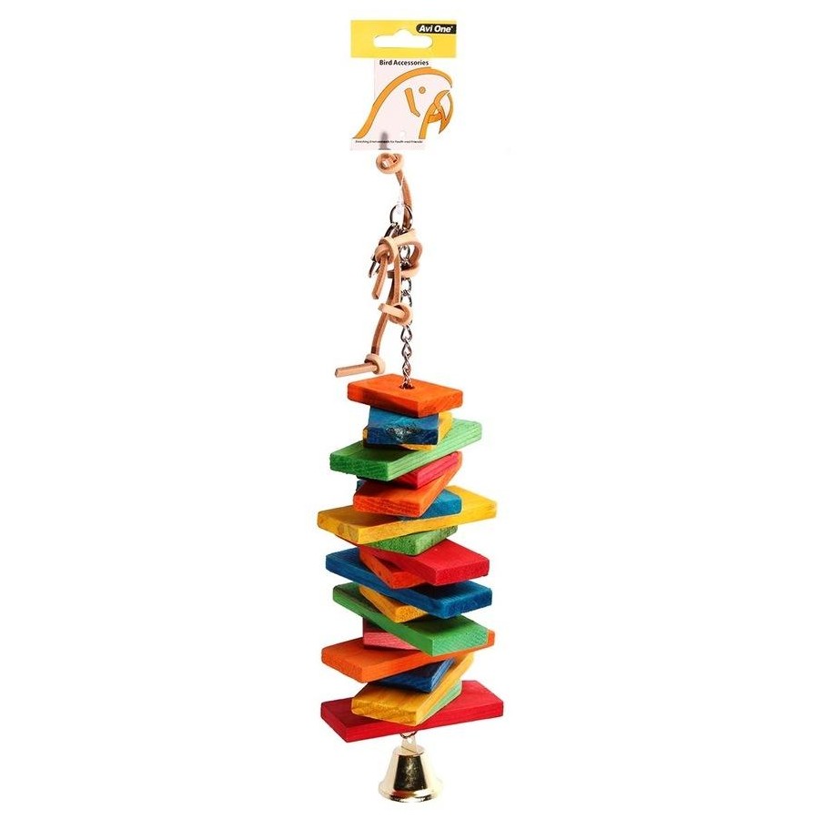 Avi One Parrot Toy - Wooden Planks with Bell