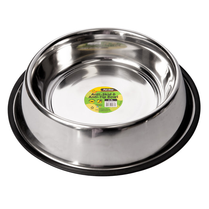 Pet One Bowl - Anti Skid Anti Tip S/steel