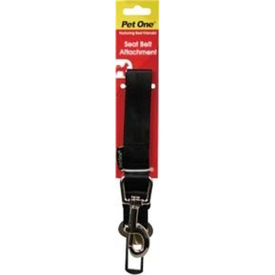 Pet One Leash - Nylon Car Seat Belt Attachment 50cm Black