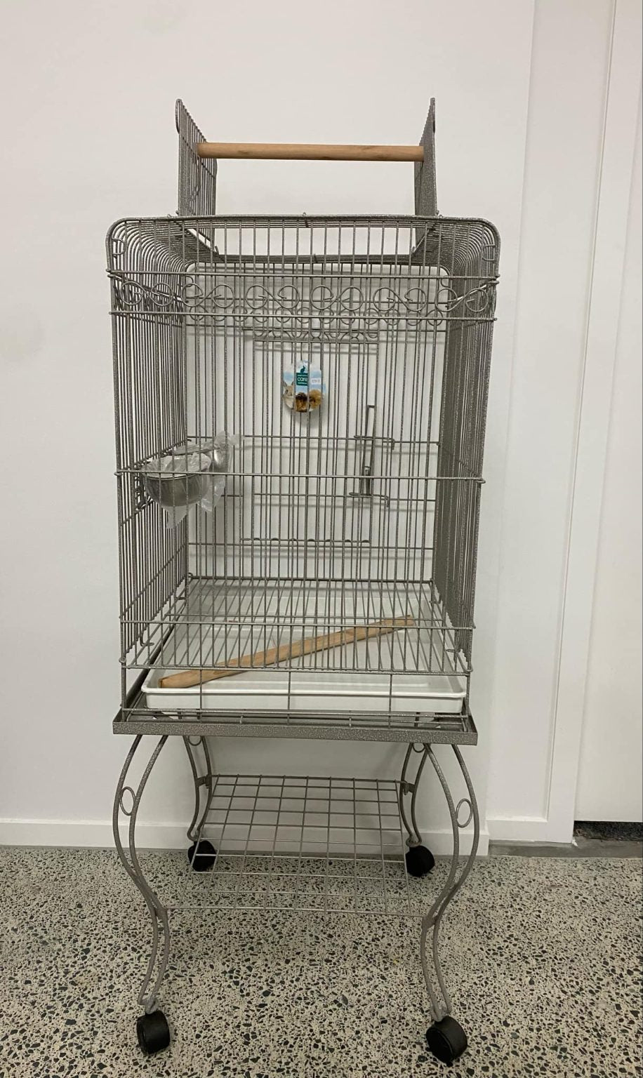 Silver Parrot Cage & Stand
