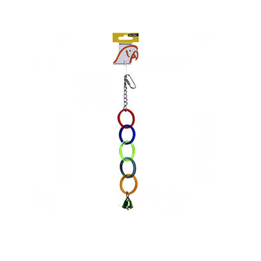 Avi One Bird Toy - Acrylic 5 Rings with Bell