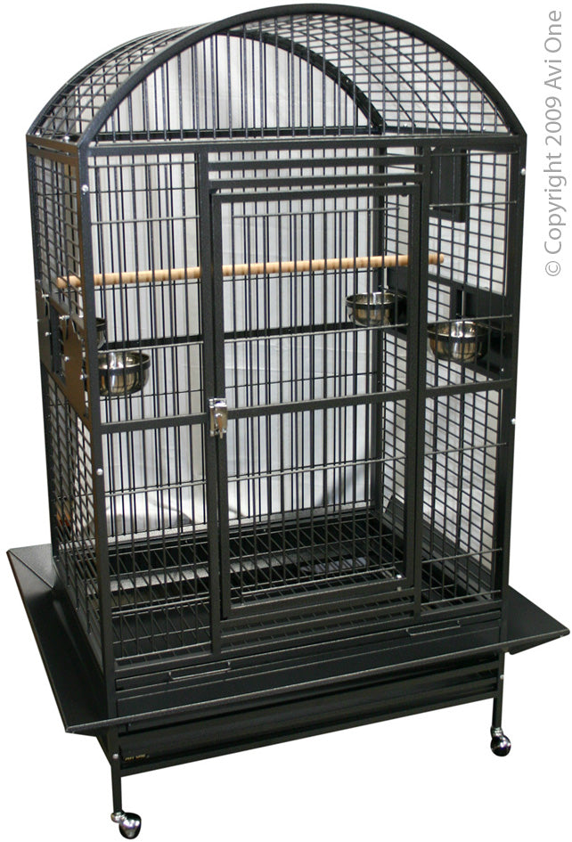 Avi One Parrot Cage - 362 Arch Top H/ Duty Silver/black 25mm 112x91.5x166cm
