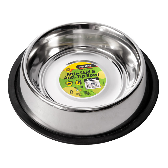 Pet One Bowl - Anti Skid Anti Tip S/steel