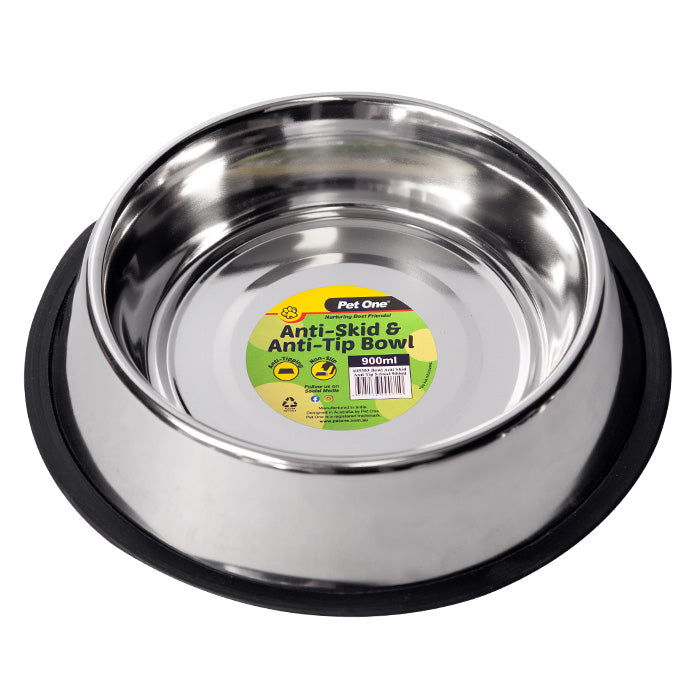 Pet One Bowl - Anti Skid Anti Tip S/steel