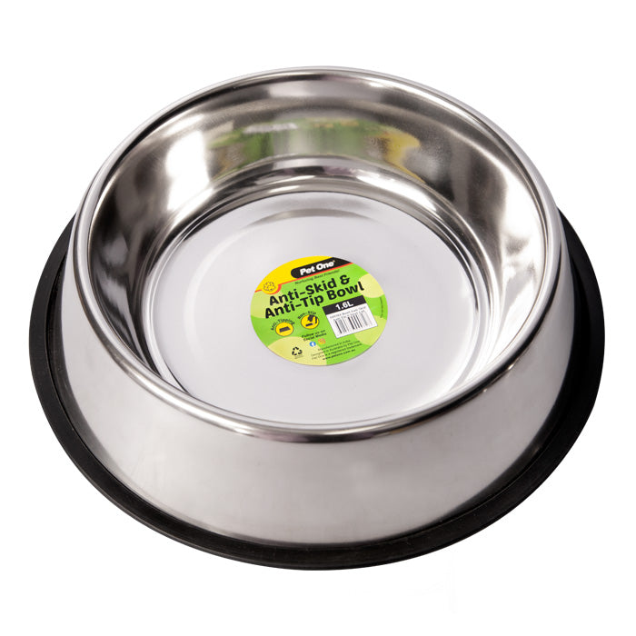 Pet One Bowl - Anti Skid Anti Tip S/steel