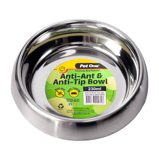 Pet One Bowl - Anti Ant Anti Tip S/steel