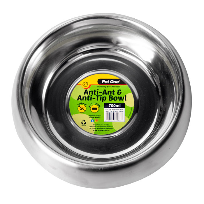 Pet One Bowl - Anti Ant Anti Tip S/steel