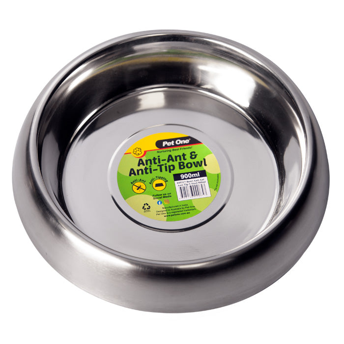 Pet One Bowl - Anti Ant Anti Tip S/steel