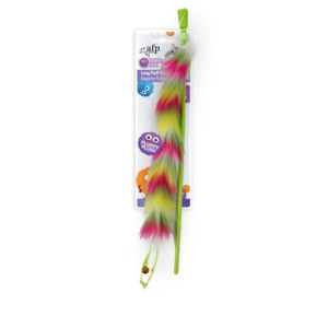 Afp Furry Ball Cat Long Fluff Wand Pink And Green