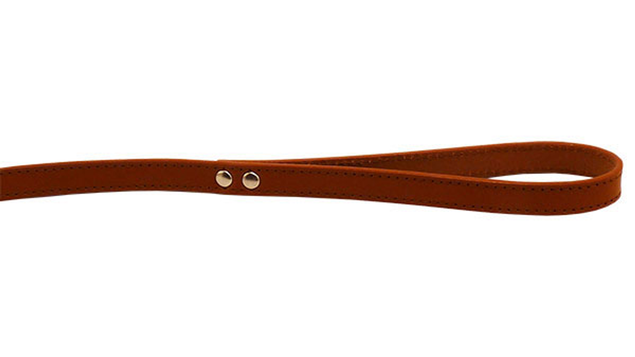 Leather Stitched Lead 100cm 16mm Cognac [size:100cm Colour:cognac]