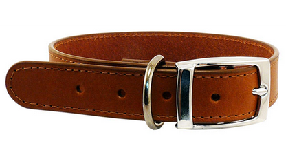 Leather Stitched Collar 25mm 55cm [colour:cognac Size:25mm  Length:55cm]