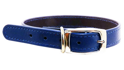 Leather Stitched Collar 23mm 50cm [colour:blue Size:23mm Length:50cm]