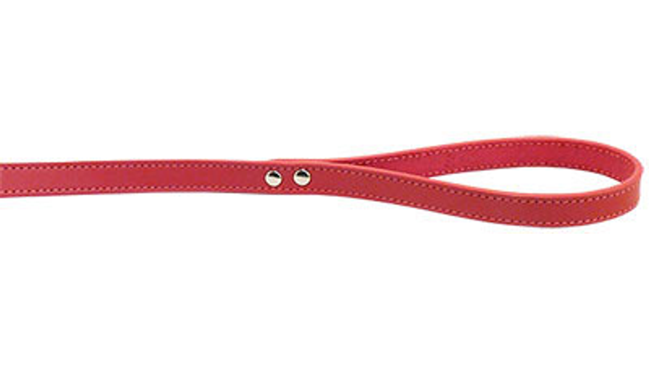 Leather Stitched Lead 100cm 16mm Pink [size:100cm Colour:pink]