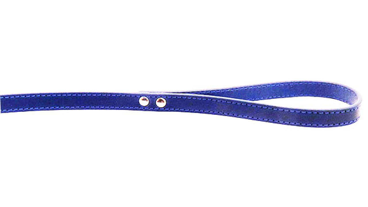 Leather Stitched Lead 100cm 16mm Blue [size:100cm Colour:blue]