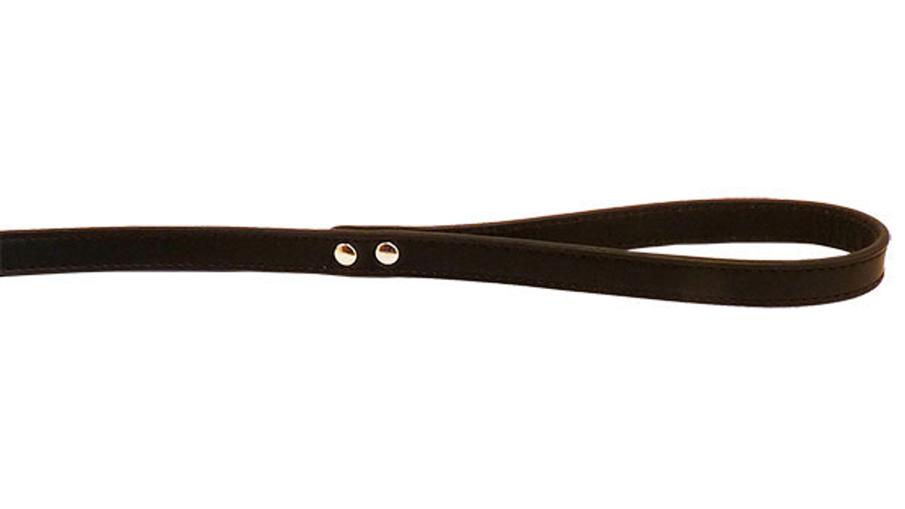 Leather Stitched Lead 100cm 16mm Black [size:100cm Colour:black]