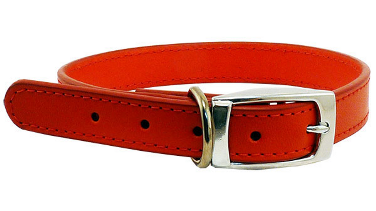 Leather Stitched Collar 32mm 65cm [colour:red Size:32mm Length:65cm]