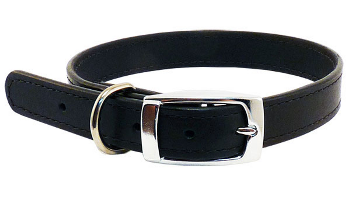 Leather Stitched Collar 23mm 50cm [colour:black Size:23mm Length:50cm]