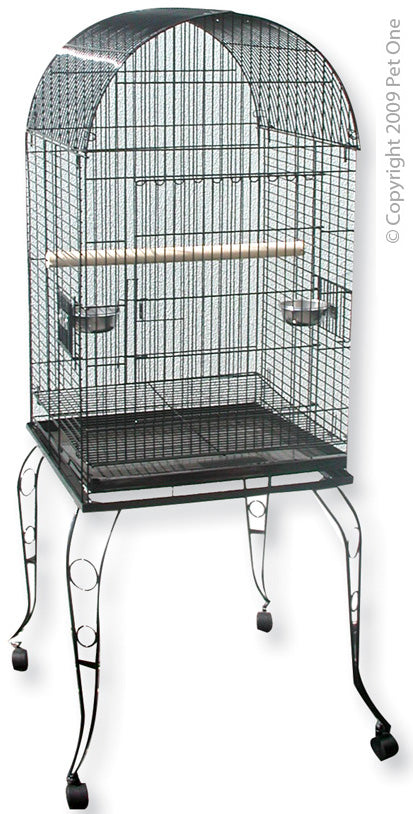 Avi One Parrot Cage - 9222 Medium Arch Silver Black Open Top