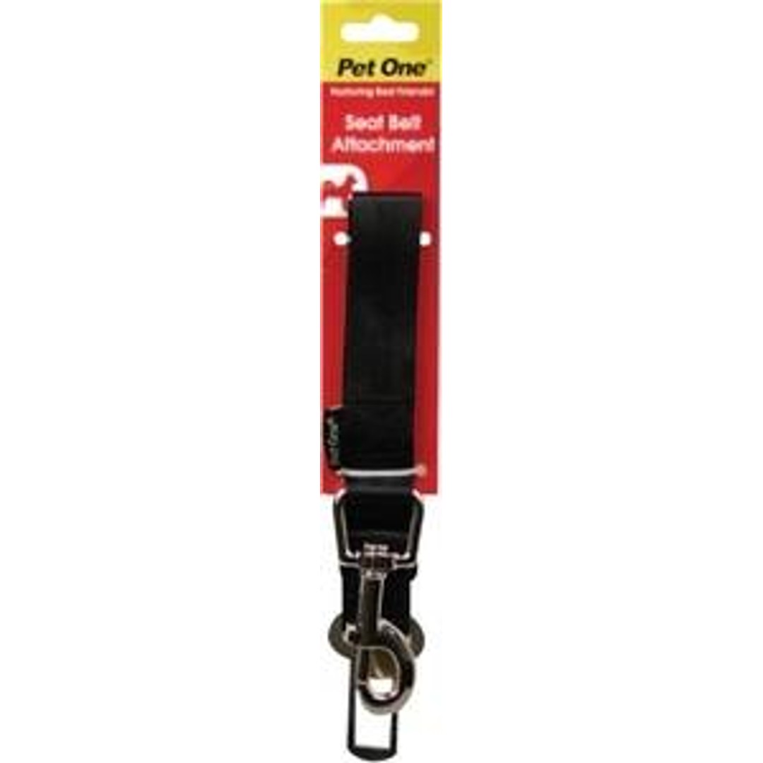 Pet One Leash - Nylon Car Seat Belt Attachment 50cm Black