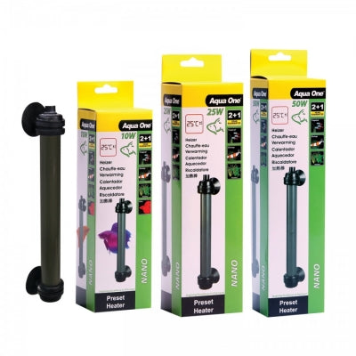 Aqua One 10w Glass Nano Betta Preset 26c Heater12cm