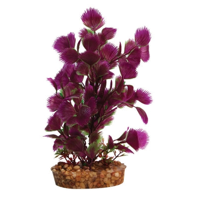 Aqua One Plastic Plant - Purple Hottonia With Gravel Base