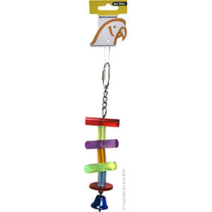 Avi One Bird Toy - Acrylic Spillikin Bunch With Bell