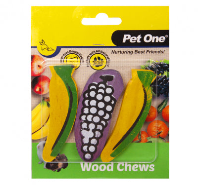Pet One Wooden Chews For Small Animals 3 Pack M