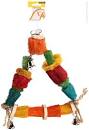 Avi One Parrot Toy - Loofah Discs With With Wood