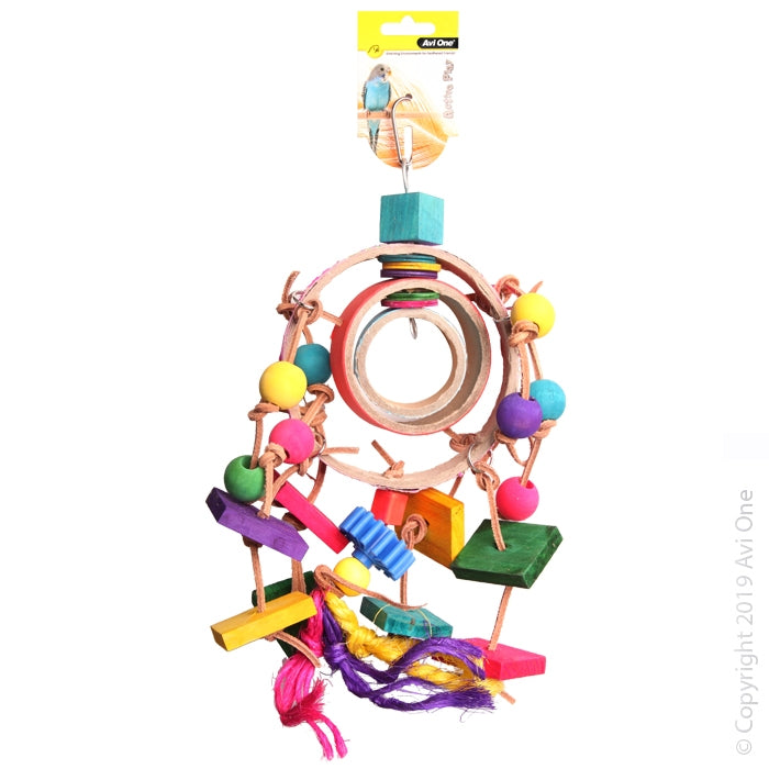 Avi One Bird Toy - Dream Catcher With Wooden & Plastic Beads