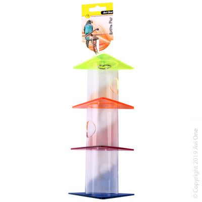 Avi One Parrot Toy - Acrylic Foraging Triangles Stack Large
