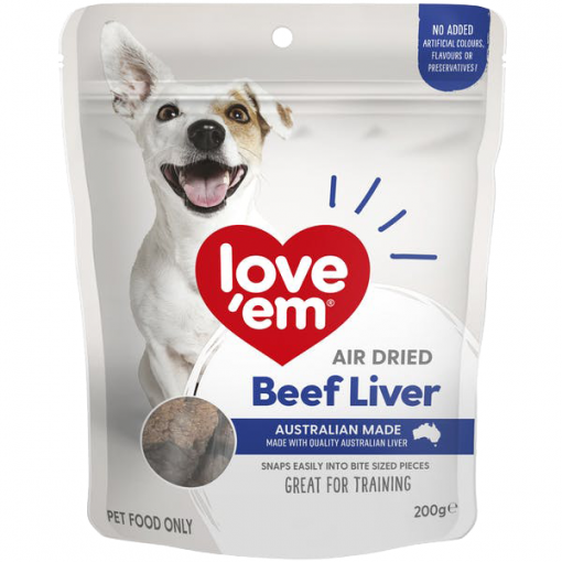 Love'em Air Dried Beef Liver [size:200g Flavour:beef]