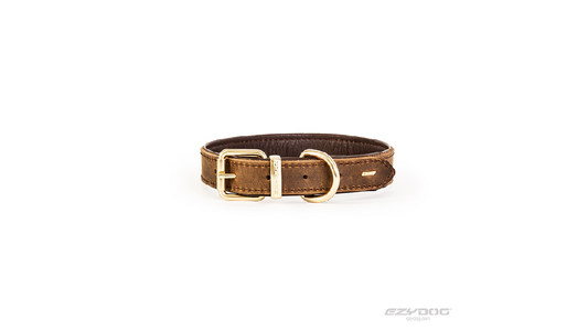 Ed Oxford Leather Collar Xl Brown [size:xl Colour:brown]