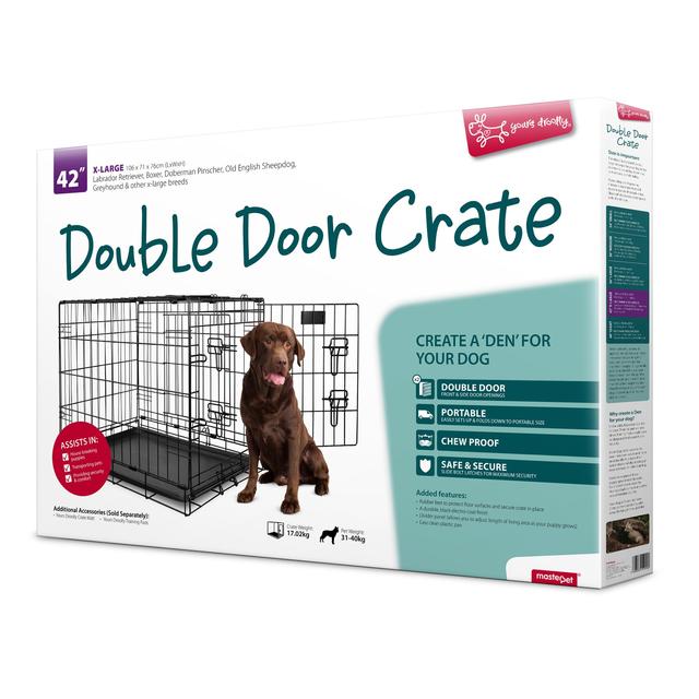 Yd Dog Crate Dble Door 42in [size:42 Inch]