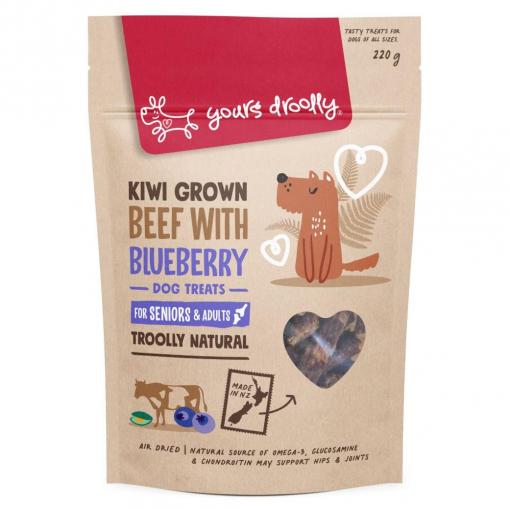 Yours Droolly Kiwi Grown Treats 220g Beef With Blueberry [weight:220g]