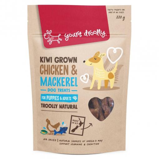 Yours Droolly Kiwi Grown Treats 220g Chicken & Mackerel [weight:220g]