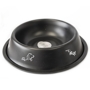 Petware Stainless 900ml Bowl Non Tip Anti Skid Chocolate Dog