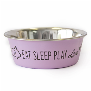 Petware Stainless Steel Cute Bowl Pink 550ml [colour:pink]