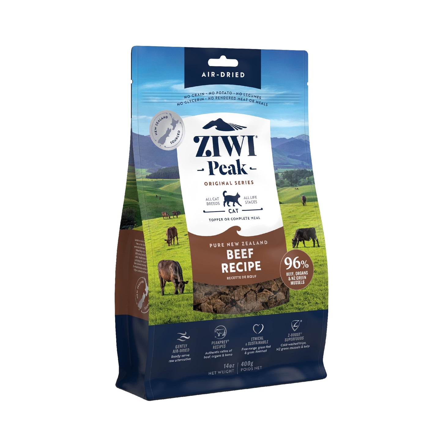 Ziwi Peak Air Dried Beef Cat Food 400g [size:400g]
