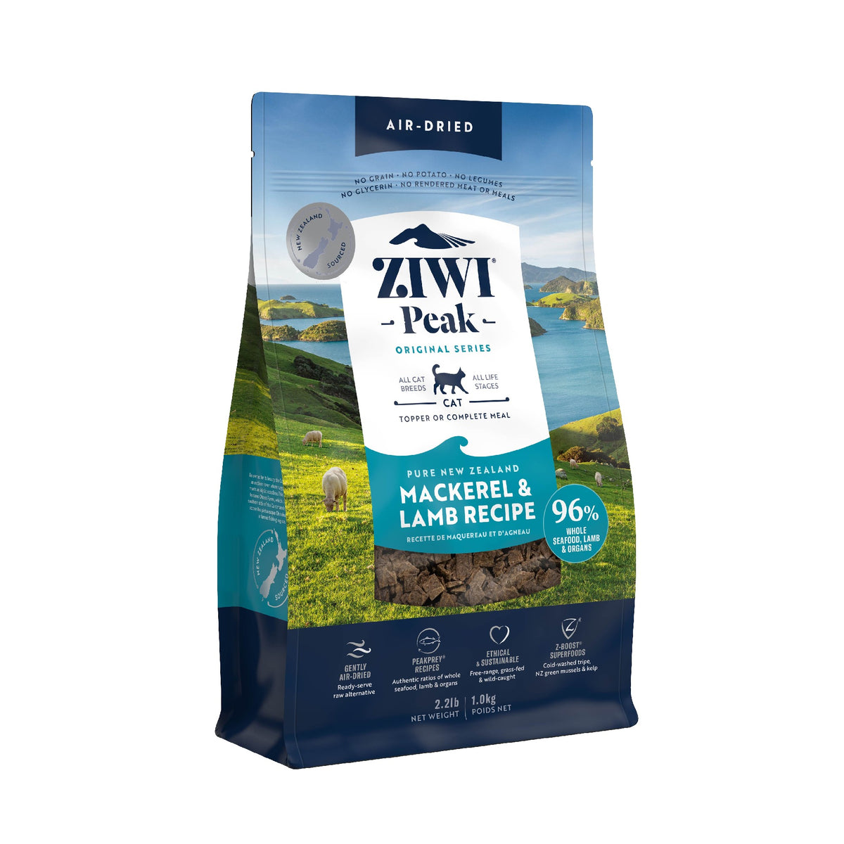Ziwi Peak Air Dried Mackerel & Lamb Cat Food 1kg [size:1kg]