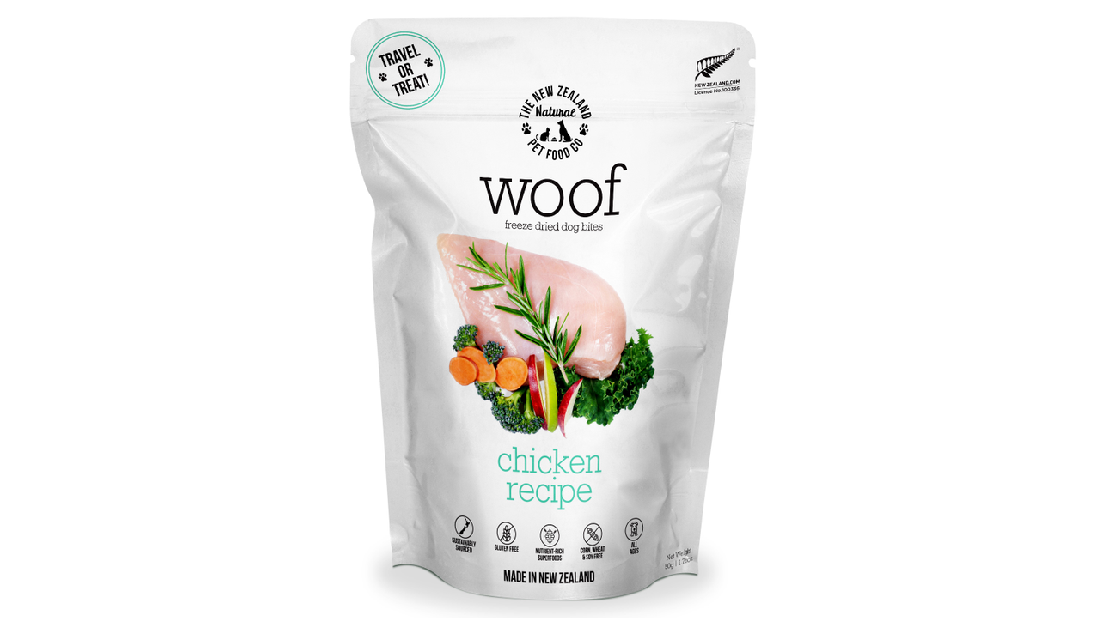 Woof Freeze Dried Dog Bites Chicken Recipe 50g