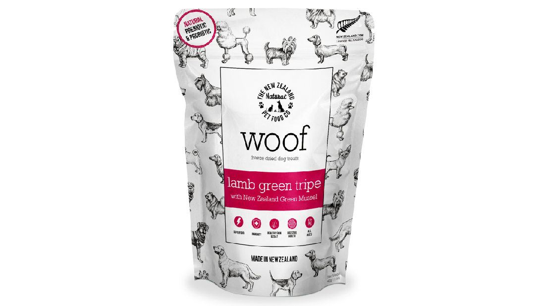 Woof Lamb Green Tripe & Mussel Freeze Dried Dog Treats 40g