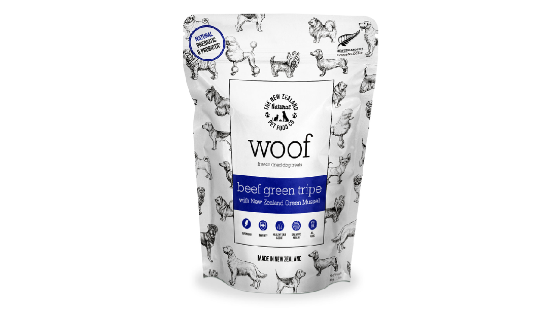 Woof Beef Green Tripe Freeze Dried Treats 40g