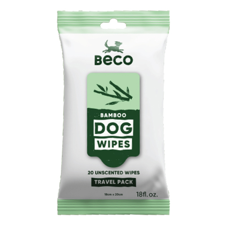 Beco Bamboo Dog Wipes Travel 20 Pack