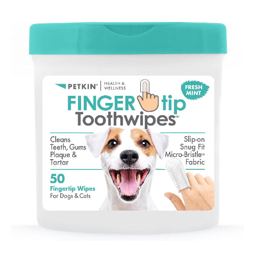 Petkin Fingertip Tooth Wipes Mint 50pk