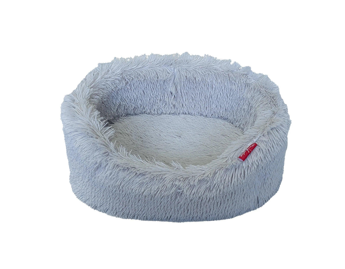 Yours Droolly Light Grey Fluffy Dog Bed Large (70cm)